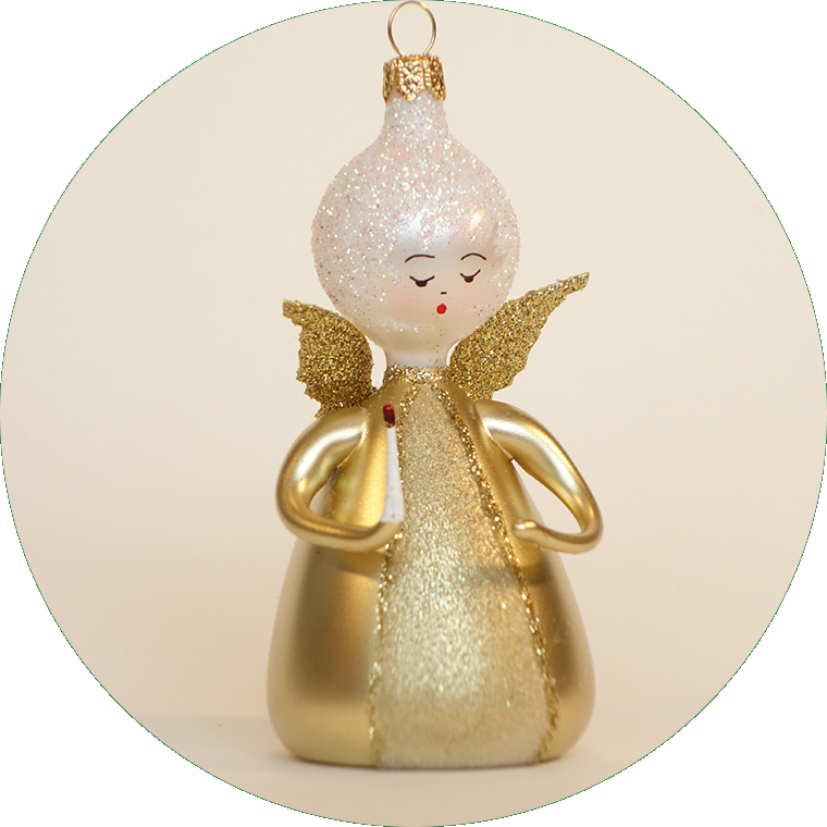 Engel in Gold mit Kerze, AN149G