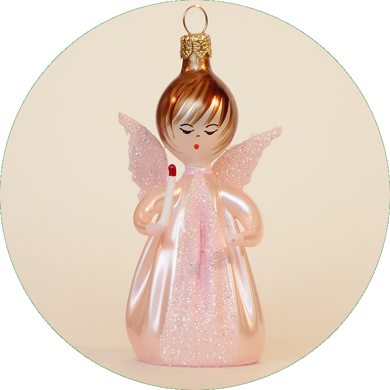 Kleiner Engel mit Kerze, rosa, AN252.1MR