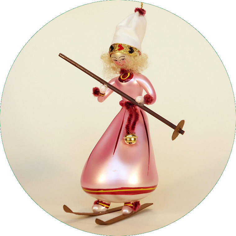 Skifahrerin im rosa Kleid, DO1552SR