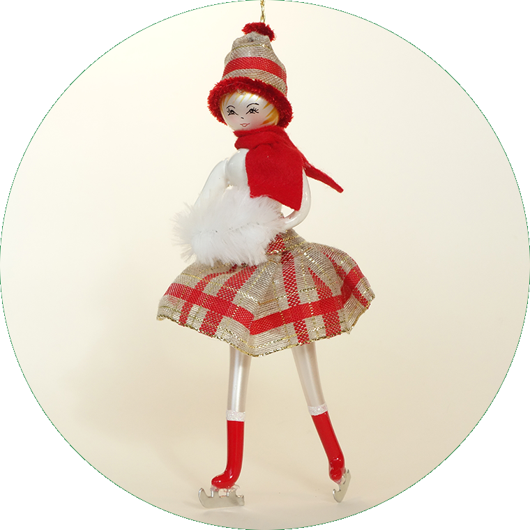 Eisläuferin im Schottenrock, rot, DO7516R